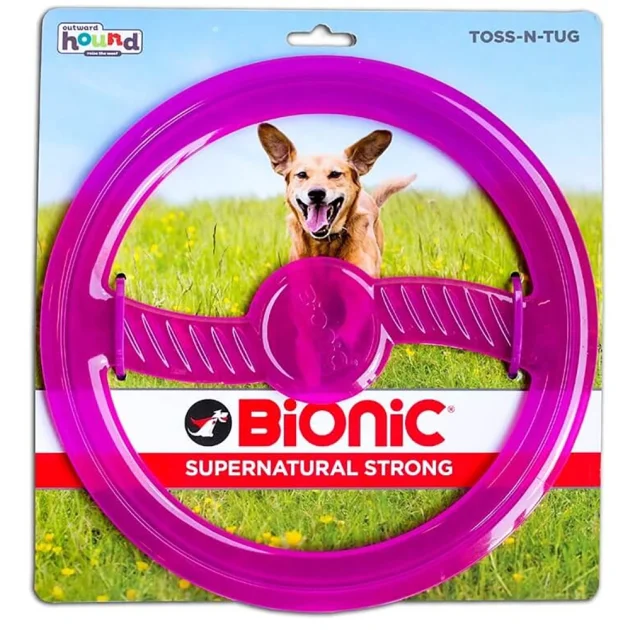 Игрушка Bionic Opaque Toss-N-Tug кольцо фиолетовое, для собак, 23 см