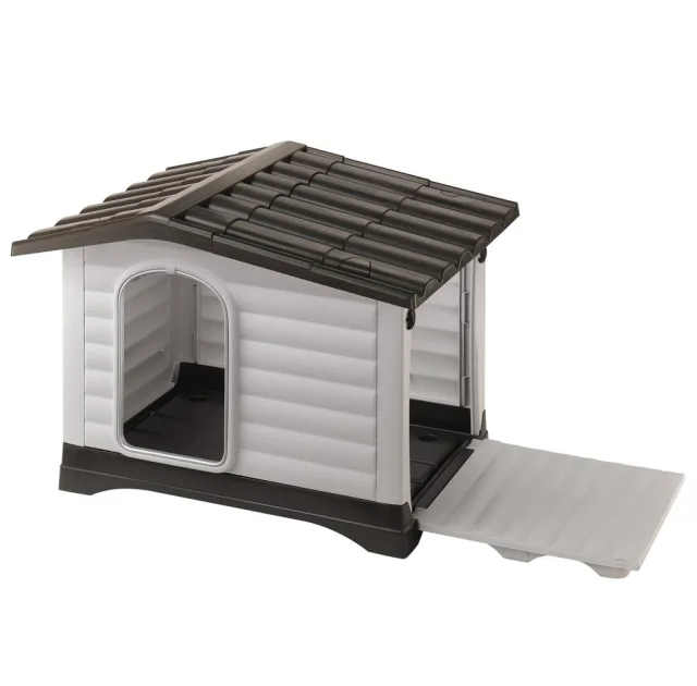Пластиковая будка Ferplast Dogvilla 11 с открываемой боковой панелью, 111x84x79 см