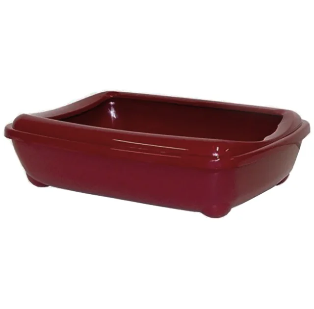 Туалет Moderna Arist-O-Tray Jumbo з бортиком для котів, бордовий, 57×43×16.3 см