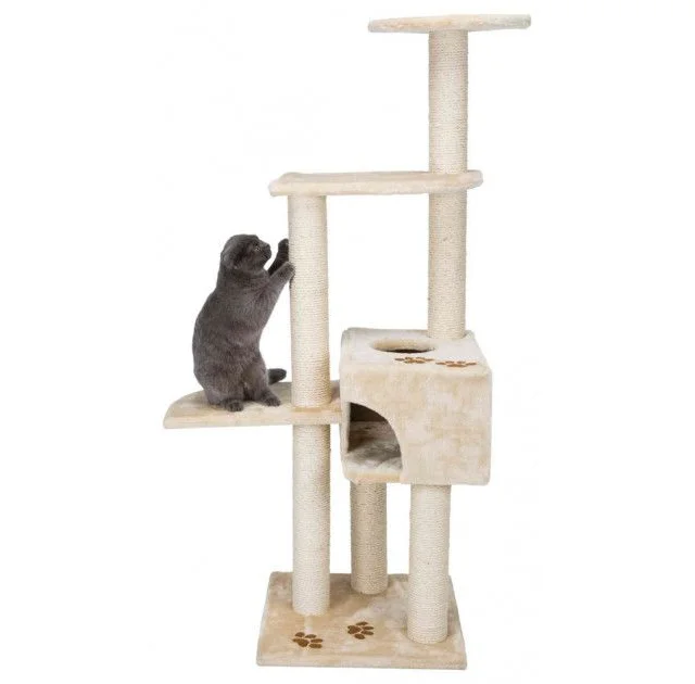 Игровой комплекс Trixie Alicante с домиком, для кошек, 142 см, бежевый