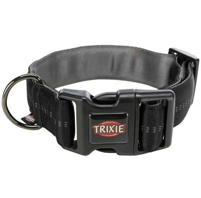 Ошейник Trixie Softline Elegance, широкий S-M для собак, 32-45 см, 38 мм, черный/графит