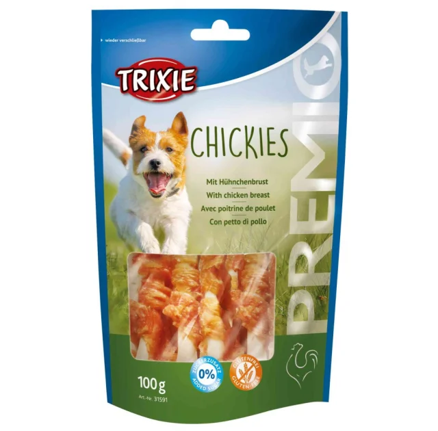 Лакомство Trixie Chickies для собак, кальций с куриной грудкой, 100 г