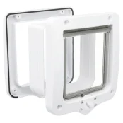 Дверцята Trixie 4-Way Flap Door with Tunnel для котів, з додатковими елементами, білі, 20×22 см