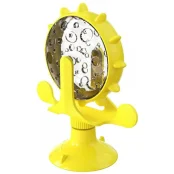 Игрушка-кормушка для кошек BronzeDog PetFun, на присоске, жёлтый, 14×17 см