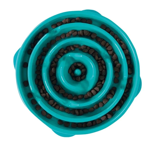 Миска-лабиринт для собак Outward Hound Fun Feeder Капля, средняя, бирюзовая, 20.2×5.5 см