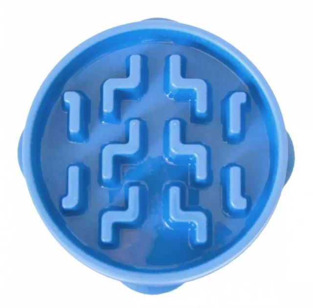 Миска-лабиринт для собак Outward Hound Fun Feeder Тетрис, большая, голубая, 29.2×5.1 см