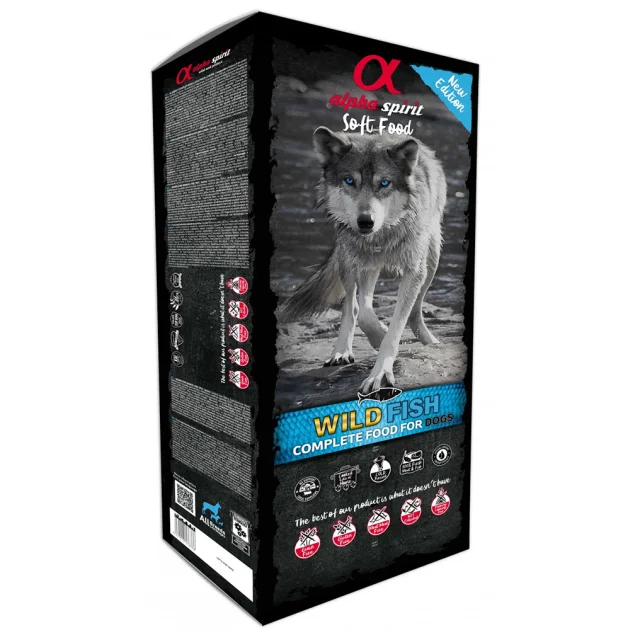 Напіввологий корм Alpha Spirit WILD FISH зі свіжої риби, для собак різного віку, гіпоалергенний, 9 кг
