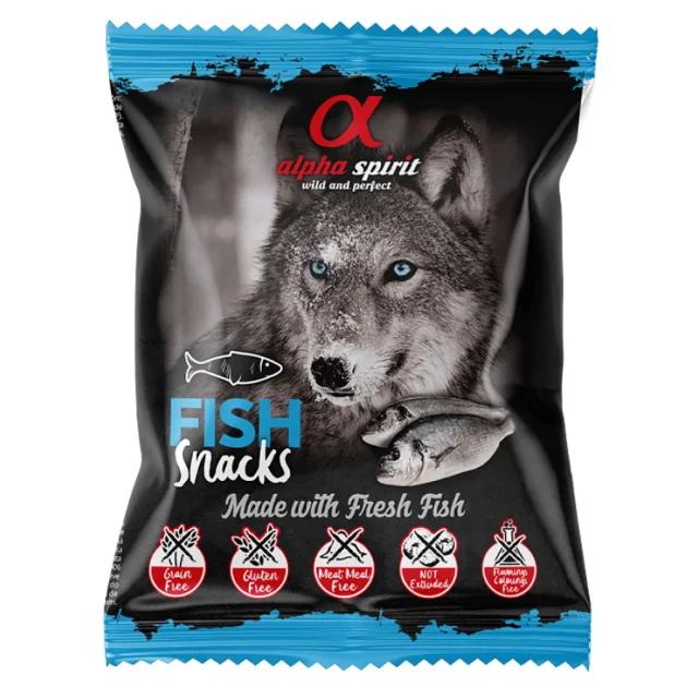 Полувлажное лакомство для собак Alpha Spirit DOG Snacks Fish, кубики с рыбой, 50 г