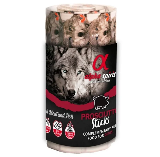 Полувлажное лакомство для собак Alpha Spirit DOG Sticks Prosciutto, палочки с прошутто, 16 шт, 160 г