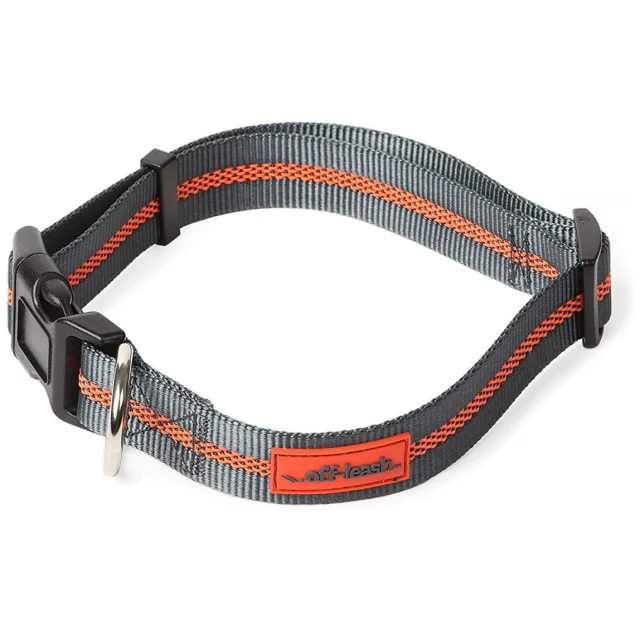 Ошейник DEXAS Off Leash для собак, нейлон, большой, 2.5 см/45.7-66 см, серый-оранжевый