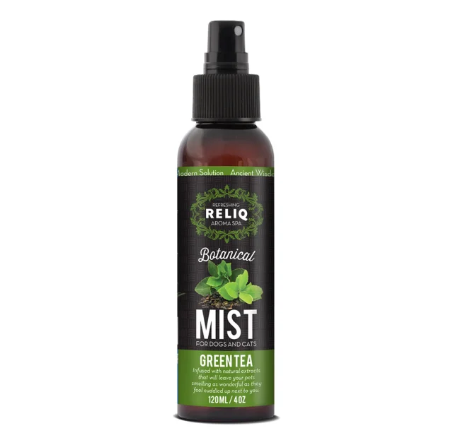 Спрей-одеколон RELIQ Botanical Mist-Green Tea с екстрактом зелёного чая, уход и увлажнение шерсти собак,120 мл
