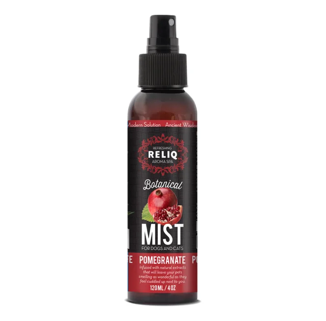 Спрей-одеколон RELIQ Botanical Mist-Pomegranate с екстрактом граната, уход и увлажнение шерсти собак, 120 мл