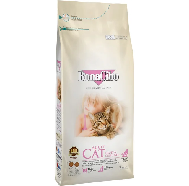 Сухий корм BonaCibo Adult Cat Light&Sterilized для стерилізованих котів, курка/анчоуси/рис, 2 кг