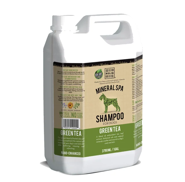 Шампунь RELIQ Mineral Spa Green Tea Shampoo с маслом зелёного чая, для собак, 3.79 л