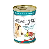 Консерва Healthy All Days, паштет с кусочками, тунець с рисом, для собак 400 г