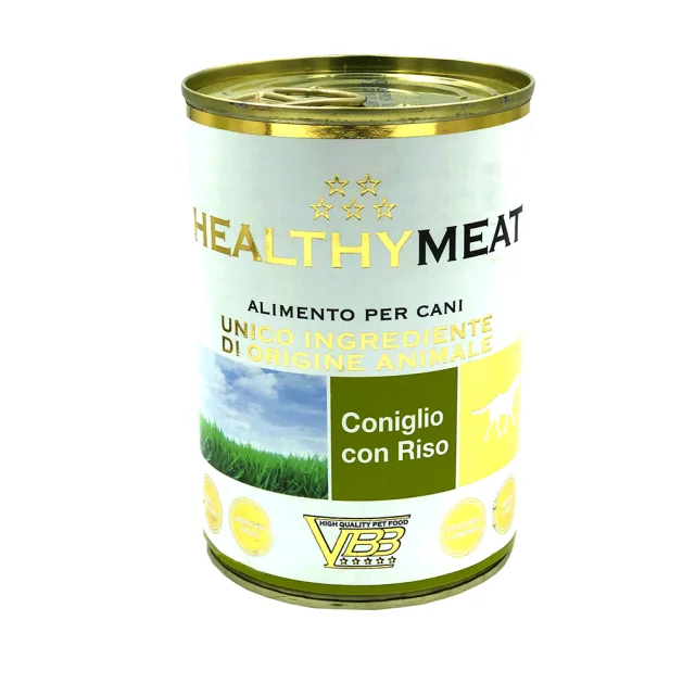Консерва Healthy Meat монопротеиновая, паштет с крольчатиной и рисом, для собак, 400 г