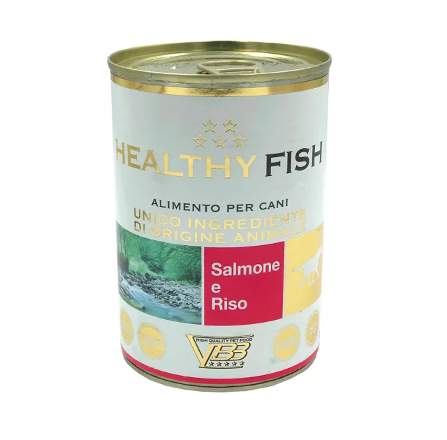Консерва Healthy Meat монопротеиновая, паштет с лососем и рисом для собак, 400 г
