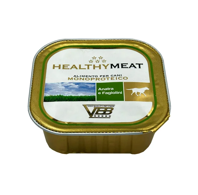 Консерва Healthy Meat монопротеиновая, паштет с уткой и зеленой фасолью, для собак, 150 г