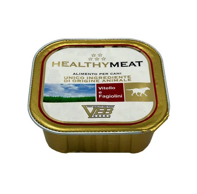 Консерва Healthy Meat монопротеиновая, паштет с телятиной и зеленой фасолью, для собак, 150 г