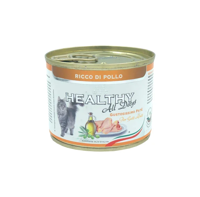 Консерва Healthy All Days монопротеиновая, паштет с курятиной, для кошек, 200 г