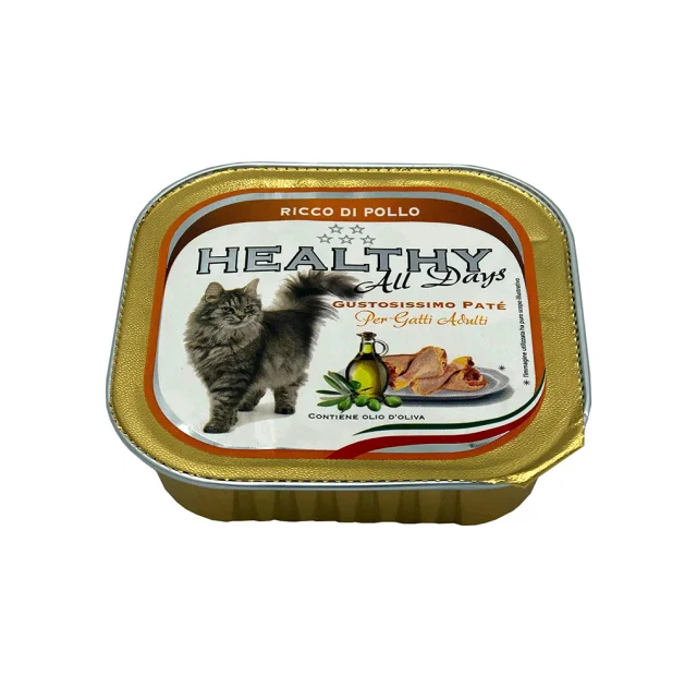 Влажный корм Healthy All Days монопротеиновый, паштет с курятиной, для кошек, 100 г
