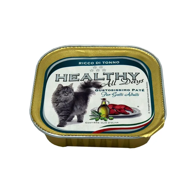 Влажный корм Healthy All Days монопротеиновый, паштет с тунцом, для кошек, 100 г