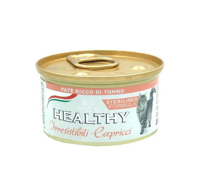 Консерва Healthy Irresistibili Capricci для стерилизованных кошек, паштет с тунцом, 85 г