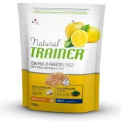 Корм Trainer Natural Super Premium для взрослых собак малых пород, свежая курица, рис и алоэ вера, 800 г