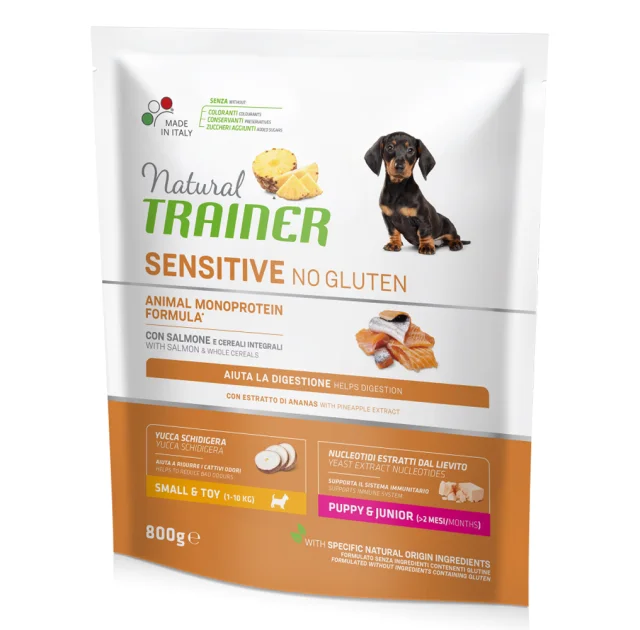 Корм Natural Trainer Dog Sensitive Puppy & Junior Mini для цуценят міні порід, з лососем, 800 г