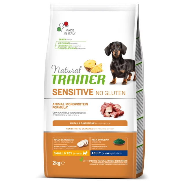 Корм Natural Trainer Dog Sensitive для взрослых собак малых пород, склонных к пищевым аллергиям, с уткой, 2 кг
