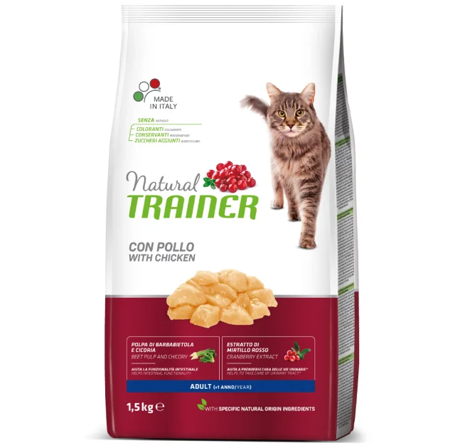 Корм Trainer Natural Super Premium для взрослых кошек в возрасте от 1 года, с курятиной, 1.5 кг