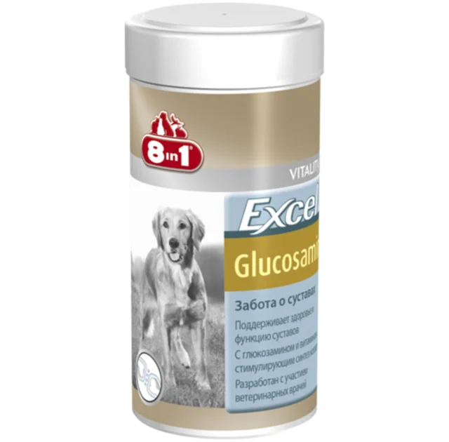 Вітаміни 8 in 1 Excel Glucosamine, для підтримки здорових суглобів у собак, 55 таблеток
