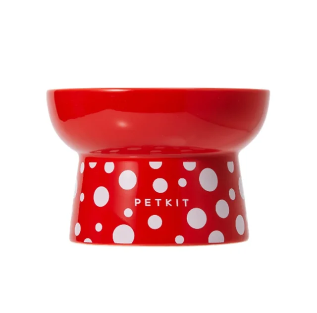 Миска Petkit Polka Dot Bowl керамическая, для собак малых пород и кошек, красная, 120 мл