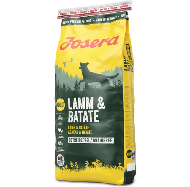 Сухий корм Josera Adult Lamm & Batate для дорослих і активних собак, з ягням та бататом, 15 кг