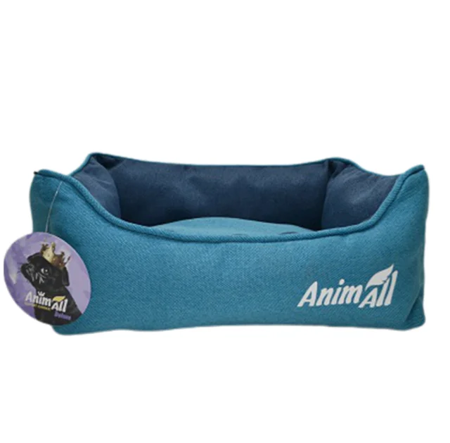 Лежанка AnimAll Gama S Aqua для собак и кошек, бирюзовая, 45×35×16 см
