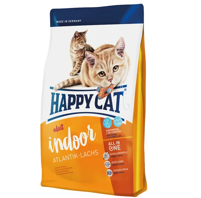 Сухой корм Happy Cat Indoor Atlantik Lachs для кошек, живущих в помещении, со вкусом лосося, 4 кг