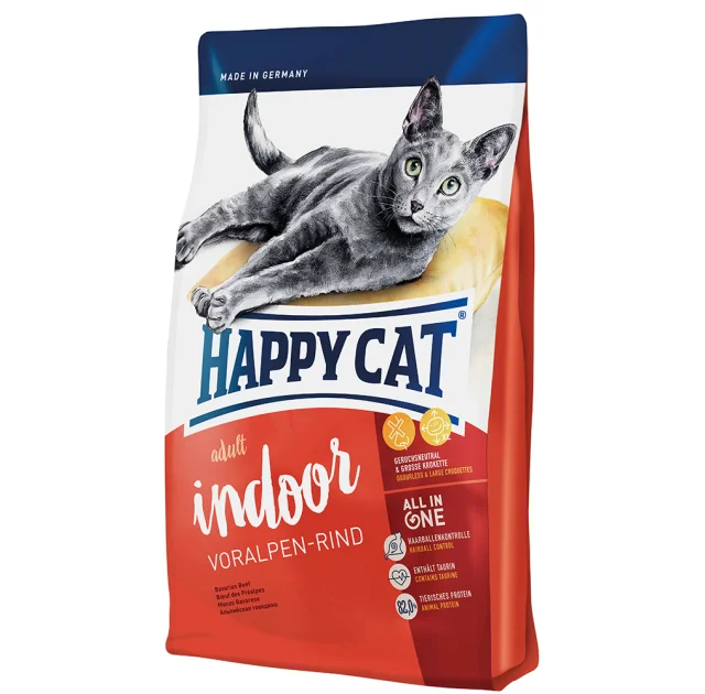 Сухой корм Happy Cat Indoor Voralpen Rind для кошек, обитающих в помещении, со вкусом говядины, 300 г
