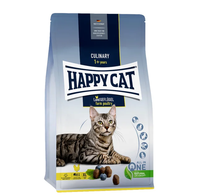 Сухой корм Happy Cat Culinary Land Geflügel для взрослых кошек крупных пород, со вкусом птицы, 300 г