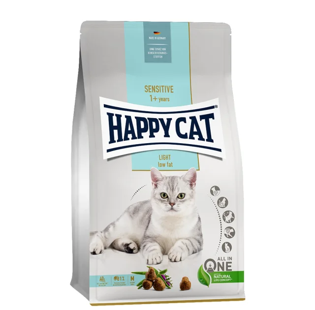 Сухой корм Happy Cat Sensitive Light для взрослых кошек с избыточным весом и для поддержания веса, 300 г