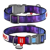 Ошейник Waudog Design с QR паспортом для собак, рисунок NASA21, размер S, ширина 15 мм, длина 25-35 см