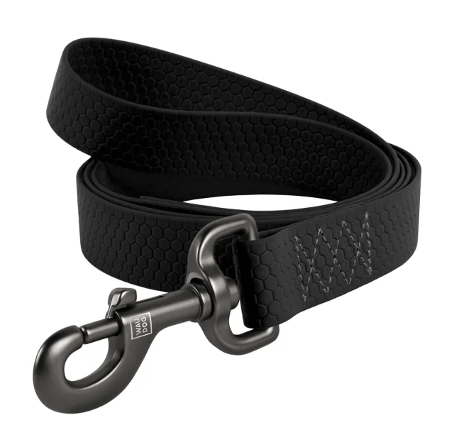 Повідець Waudog Waterproof для собак, водостійкий, розмір S, 15 мм/305 см, чорний