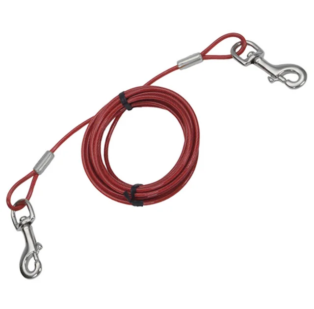 Кабель Coastal Titan Heavy Cable для привязки собак, оцинкованный стальной трос с пластиковой изоляцией, 9 м
