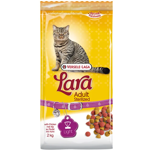 Корм Lara Adult Sterilized для кастрированных котов и стерилизованных кошек, сухой, премиум, курица, 2 кг