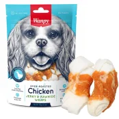 Лакомство Wanpy Chicken Jerky & Rawhide Wraps кость с вяленой курицей, для собак, 100 г