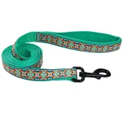 Поводок Coastal Ribbon Weave Leash для собак, темно-бирюзовый с косточками, 160-180 см