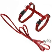 Шлея з повідцем Flamingo Cat Harness and Leash Ziggi для котів, червоний, 22-36 см / 27-46 см, 1.1 м