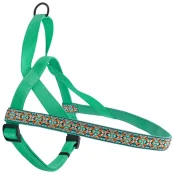 Шлея Coastal Ribbon Weave Harness для собак, тёмно-бирюзовый с косточками, 40-48×1.6 см