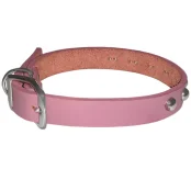 Ошейник Coastal Circle-T Fashion для собак, кожаный, с клёпками, розовый, 35×1.6 см