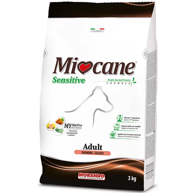 Монопротеиновый сухой корм Morando MioCane Sensitive Monoprotein для собак средних/крупных пород, лосось, 3 кг