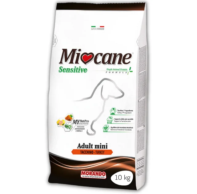 Монопротеиновый сухой корм Morando MioCane Mini Sensitive Monoprotein для собак мелких пород, индейка, 10 кг